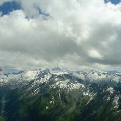 Flugwegposition um 14:07:57: Aufgenommen in der Nähe von Gemeinde Hollersbach im Pinzgau, Hollersbach im Pinzgau, Österreich in 2738 Meter